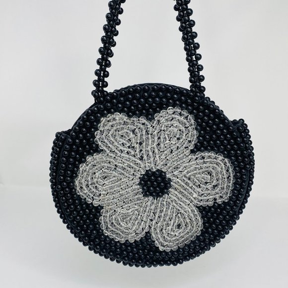 Flower Power Beaded Boho Bag by Straw Studios - Picture 1 of 4